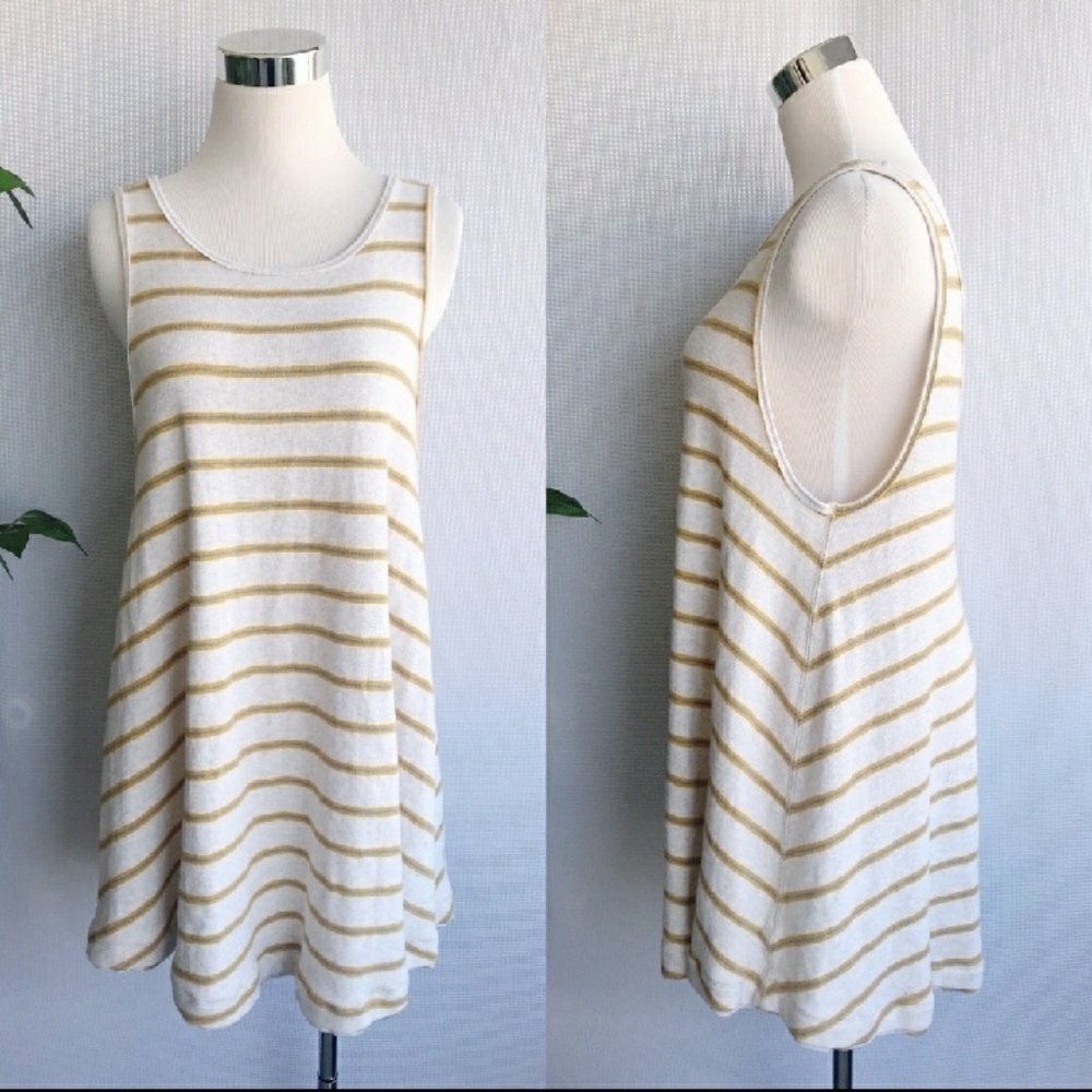 Free People Garden stripe swing long tunic tank